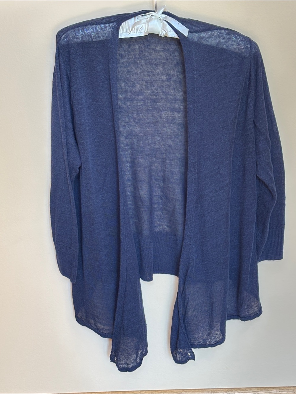EUC NIC + ZOE 4-Way Linen Blend Cardigan, Dark Indigo Blue, XXL, 21” Center Back